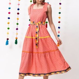 Emily Lovelock Broderie Anglaise Midi Dress